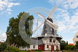 Windmill in town of Ringsted in Denmark