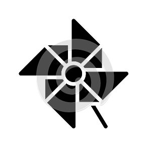 Windmill toy vector, Isolated Spring season solid icon