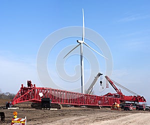 Windmill Turbine Construction Site Wind Energy