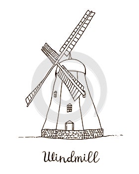 Windmill vector drawing