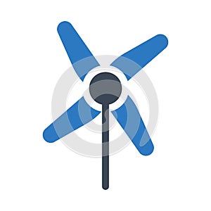 Windmill vector glyph color icon