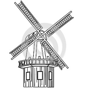 Windmill vector illustration by crafteroks