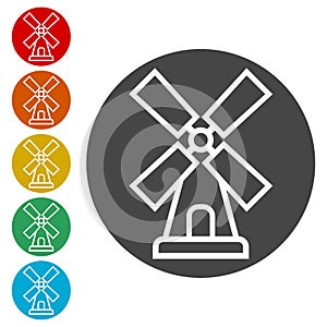 Windmill vector logo design, Windmill farm icon