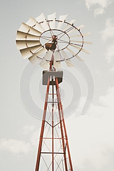Windmill in vertical format using desaturated tones