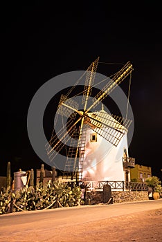 Windmill, village of Mogan in Gran Canaria, Spain