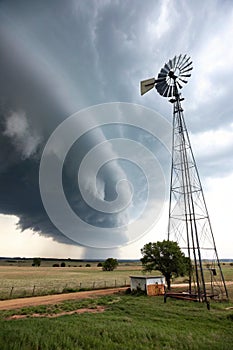 Windmill and Wallcloud Oklahoma
