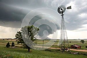 Windmill and Wallcloud Oklahoma
