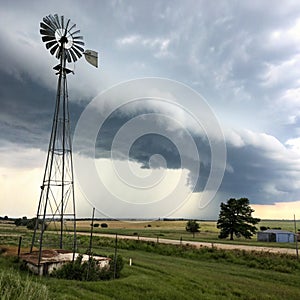 Windmill and Wallcloud Oklahoma