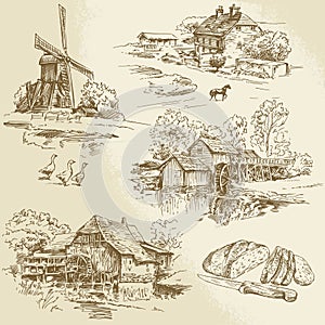 Windmill and watermill