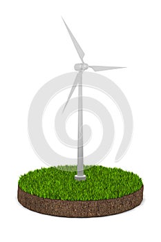 Windmill on white background. Isolated 3D illustration