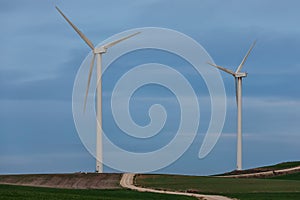 Windmill, windfarm at La brujula in Burgos photo