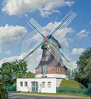 Windmill of Witzwort,Eiderstedt Peninsula,North Sea,North Frisia,Germany