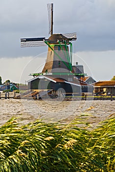 Windmill in Zaanseschans, Holland