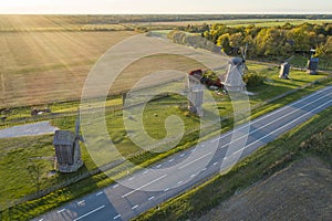 Windmills in Angla Leisi Saaremaa Estonia photo