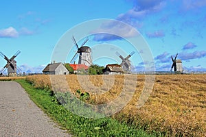 Windmills, Angla village, Saaremaa, Estonia. photo