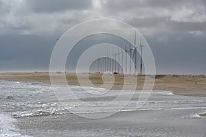 Windmills on the beach near Atins, Brazil