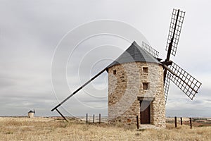 Windmills at Belmonte, Cuenca, Spain photo
