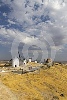 windmills and castle of Consuegra, Castilla La Mancha, Spain