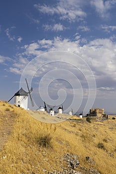 windmills and castle of Consuegra, Castilla La Mancha, Spain