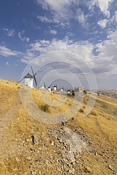 windmills and castle of Consuegra, Castilla La Mancha, Spain