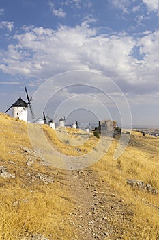 windmills and castle of Consuegra, Castilla La Mancha, Spain