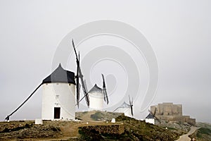 Windmills and Castle, Consuegra Spain photo