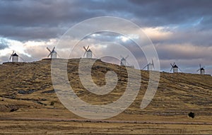 Windmills of Consuegra at Sunrise , Castilla-La Mancha, Spain