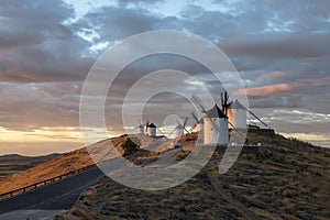 Windmills of Consuegra at Sunrise , Castilla-La Mancha, Spain