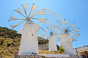 Windmills. Crete, Greece