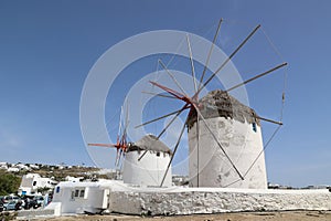 Windmills on the Cyclades island of Mykonos- Cyclades-Greece
