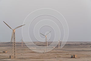 Windmills in the desert. Wind power