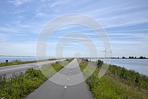 Windmills In The Distrance At Marken At The IJselmeer The Netherlands 6-8-2020