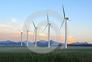 Windmills at dusk