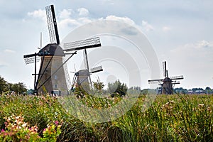 Windmills in the Dutch lowlands