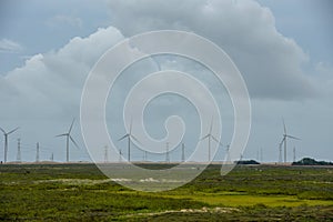 Windmills on a field near Atins, Brazil