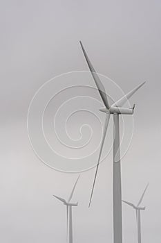 Windmills for green electric power production with light background