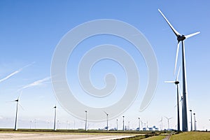 Windmills in Groninger industrial landscape, Holland