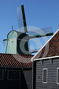 Windmills In Holland, close-up view