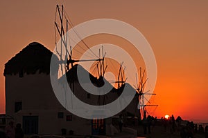 Windmills on island Mykonos,Greece