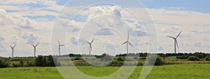Windmills in Jylland, Denmark. Big wind farm.
