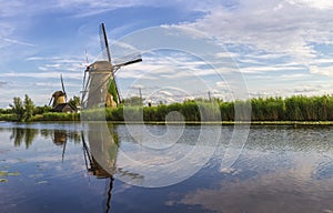 Windmills in Kinderdijk by day, Holland, Netherlands