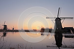 Windmills at the Kinderdijk in the Netherlands