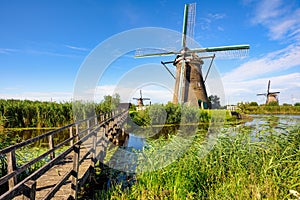 Windmills in Kinderdijk, South Holland, Netherlands