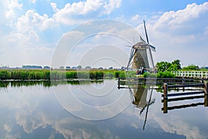 The windmills in Kinderdijk, a UNESCO World Heritage site in Rotterdam, Netherlands