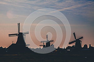 Windmills Landscape.End Sunset photo