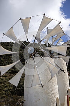 Windmills. Lasithi Plateau Crete Greece