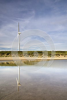 Windmills on the Maasvlakte beach photo
