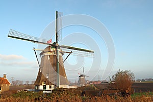 Windmills of the Molenviergang in the Tweemanspolder