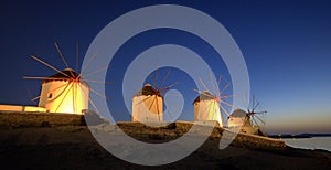 Windmills in Mykonos, Greek Island