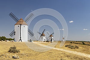 Windmills near Mota del Cuervo, Toledo, Castilla La Mancha, Spain photo